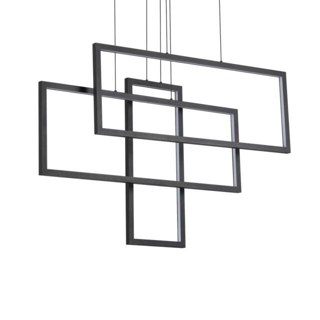 Frame LED Decorative Integrated Pendant Light Black, 93000K - image 1