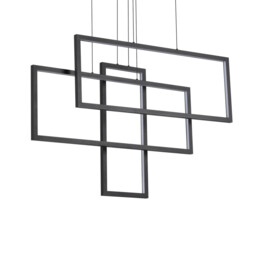 Frame LED Decorative Integrated Pendant Light Black, 93000K - thumbnail 1