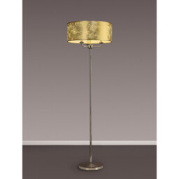 Banyan 3 Light Switched Floor Lamp With 50cm x 20cm Gold Leaf With White Lining Shade Polished Nickel/Gold Leaf - thumbnail 2