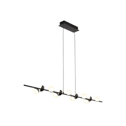 Adn 12 Light Linear Pendant 100cm, 36W LED, 3000K, 2150lm, Black, 3yrs Warranty - thumbnail 1