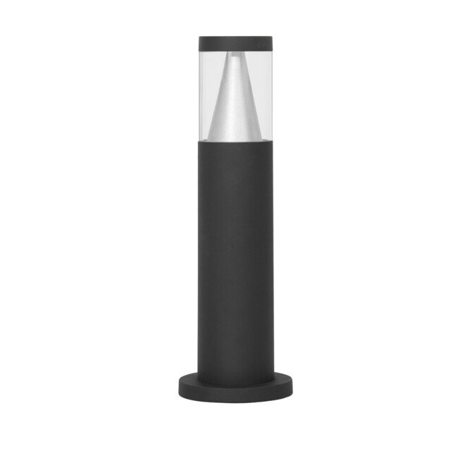 Rock 42cm Outdoor Bollard Sandy Black Aluminium Silver Aluminium, LED 8W 937Lm 3000K IP65 - image 1