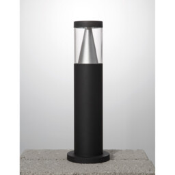 Rock 42cm Outdoor Bollard Sandy Black Aluminium Silver Aluminium, LED 8W 937Lm 3000K IP65 - thumbnail 3
