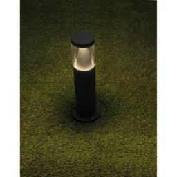 Rock 42cm Outdoor Bollard Sandy Black Aluminium Silver Aluminium, LED 8W 937Lm 3000K IP65 - thumbnail 2