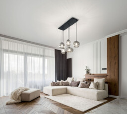 Gillis Cluster Pendant Ceiling Light Transparent Grey Glass, E27 - thumbnail 2