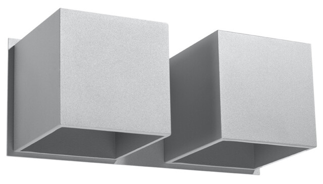 Quad Twin Square Up & Down Wall Lamp Grey G9 - image 1