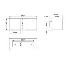 Quad Twin Square Up & Down Wall Lamp Grey G9 - thumbnail 5