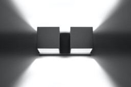Quad Twin Square Up & Down Wall Lamp Grey G9 - thumbnail 3