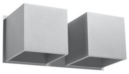 Quad Twin Square Up & Down Wall Lamp Grey G9 - thumbnail 1
