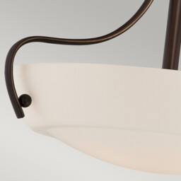 Chantilly 3 Light Semi Flush Ceiling Light Palladian Bronze, E27 - thumbnail 3