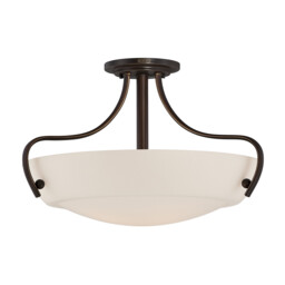 Chantilly 3 Light Semi Flush Ceiling Light Palladian Bronze, E27