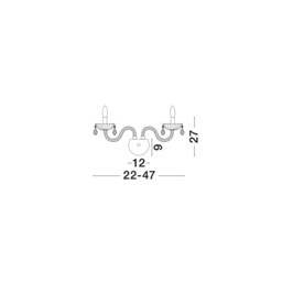 Zeno 2 Light Candle Wall Lamp Chrome Aluminium Cognac Glass, K9 Crystals Adjustable LED E14 - thumbnail 3