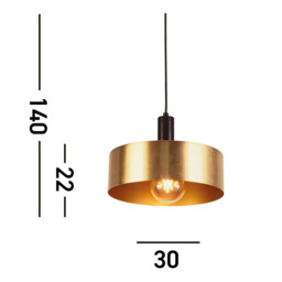 Knox Pendant Black, Gold Metal - thumbnail 3