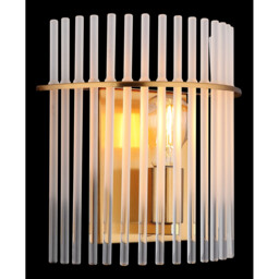 Gorley Wall Lamp Gold Colours Matt Opal Glass Shade 1x E27 - thumbnail 5