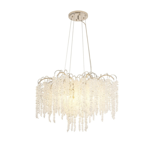 Wisteria Round Pendant, 9 Light E14, Polished Nickel / Crystal Item Weight: 19.7kg - image 1