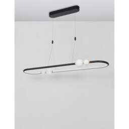 Celia Bar Pendant Ceiling Light Dimmable Black Aluminium Opal Glass LED 44.2W 2660Lm 3000K 100 - thumbnail 5
