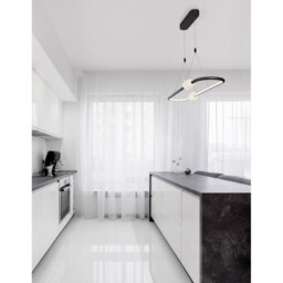 Celia Bar Pendant Ceiling Light Dimmable Black Aluminium Opal Glass LED 44.2W 2660Lm 3000K 100 - thumbnail 2