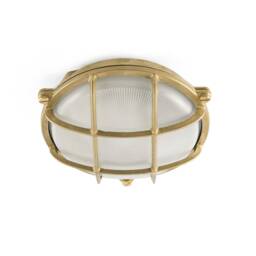 Noray 1 Light Outdoor Bulkhead Wall Light Brass IP65, E27 - thumbnail 2