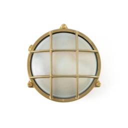 Noray 1 Light Outdoor Bulkhead Wall Light Brass IP65, E27 - thumbnail 1