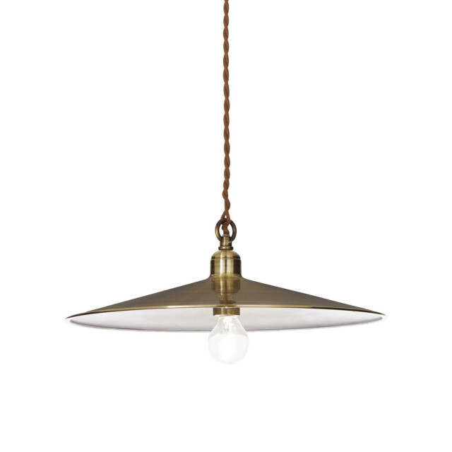 Cantina 1 Light Large Dome Ceiling Pendant Antique Brass, E27