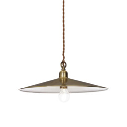 Cantina 1 Light Large Dome Ceiling Pendant Antique Brass, E27