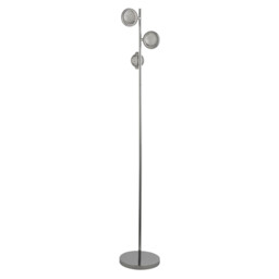 Quartz 3 Light Floor Lamp, Bubble Glass, Detailed Rim 4000K - thumbnail 2