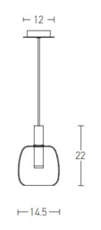 Gazi Dome Pendant Ceiling Light Gold Matt - Clear Glass LED 3000K - thumbnail 2