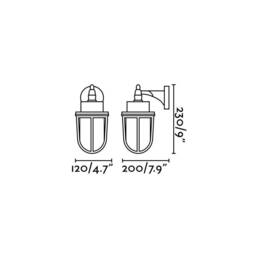 Nahir 1 Light Outdoor Wall Lantern Brass IP44, E27 - thumbnail 3