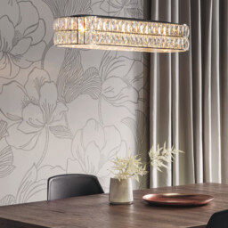 Verina LED 5 Light Bar Pendant Chrome, Crystal Glass Detail - thumbnail 3