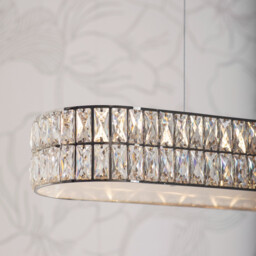 Verina LED 5 Light Bar Pendant Chrome, Crystal Glass Detail - thumbnail 5