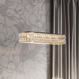 Verina LED 5 Light Bar Pendant Chrome, Crystal Glass Detail - thumbnail 2