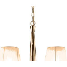 Tiffany Pendant 2 Tier 12+12 Light E14+G9, French Gold With Soft Bronze Shades & Clear Crystal - thumbnail 5