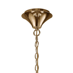 Tiffany Pendant 2 Tier 12+12 Light E14+G9, French Gold With Soft Bronze Shades & Clear Crystal - thumbnail 3