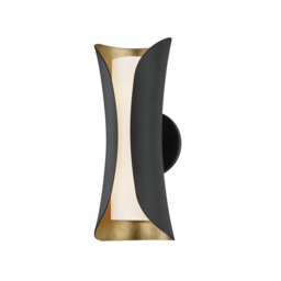 Josie 2 Light Wall Sconce Gold, Black, Glass