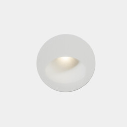 Bat Outdoor LED Recessed Wall Light Round White IP65 2.2W 3000K