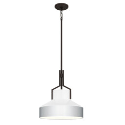 Quoizel Brecken Dome Pendant Ceiling Light Classic Old Bronze and faux Alabaster glass Shade 2x E27 - thumbnail 1