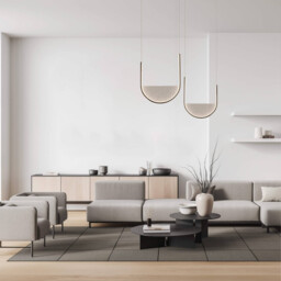 Evoria 40cm Pendant Ceiling Light Black Matt-Light Grey Glass LED 3000-4000K Dimmable - thumbnail 3