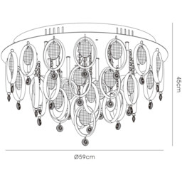 Solana Ceiling 18 Light G4 Polished Chrome/Crystal, NOT LED/CFL Compatible - thumbnail 3