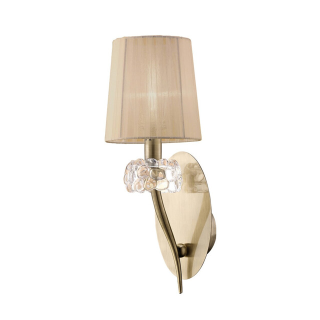 Loewe Wall Lamp Switched 1 Light E14, Antique Brass With Soft Bronze Shade - image 1