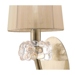 Loewe Wall Lamp Switched 1 Light E14, Antique Brass With Soft Bronze Shade - thumbnail 5