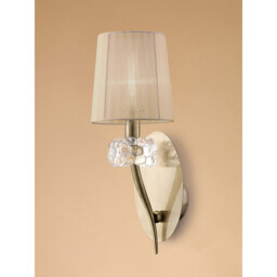 Loewe Wall Lamp Switched 1 Light E14, Antique Brass With Soft Bronze Shade - thumbnail 2