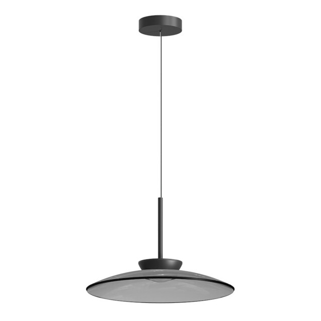 Aerisca 50cm Dome Pendant Ceiling Light Black Matt-Smoked Glass LED 2700-3000K Dimmable - image 1
