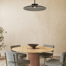 Aerisca 50cm Dome Pendant Ceiling Light Black Matt-Smoked Glass LED 2700-3000K Dimmable - thumbnail 2