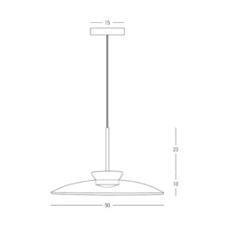 Aerisca 50cm Dome Pendant Ceiling Light Black Matt-Smoked Glass LED 2700-3000K Dimmable - thumbnail 5