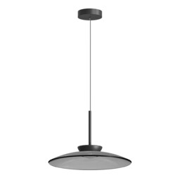 Aerisca 50cm Dome Pendant Ceiling Light Black Matt-Smoked Glass LED 2700-3000K Dimmable - thumbnail 1