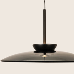 Aerisca 50cm Dome Pendant Ceiling Light Black Matt-Smoked Glass LED 2700-3000K Dimmable - thumbnail 3