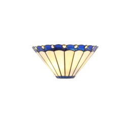 Worcester Tiffany Wall Lamp, 2 x E14, Blue, Crystal - thumbnail 1