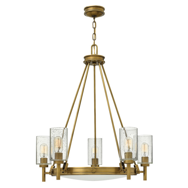 Collier 5 Light Multi Arm Chandelier Brass Finish, E27 - image 1