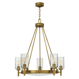 Collier 5 Light Multi Arm Chandelier Brass Finish, E27 - thumbnail 1