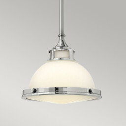 Amelia 1 Light Dome Ceiling Mini Pendant Chrome, E27 - thumbnail 3