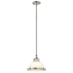 Amelia 1 Light Dome Ceiling Mini Pendant Chrome, E27 - thumbnail 1